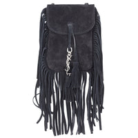 Saint Laurent Anita Suede Fringe Mini Front