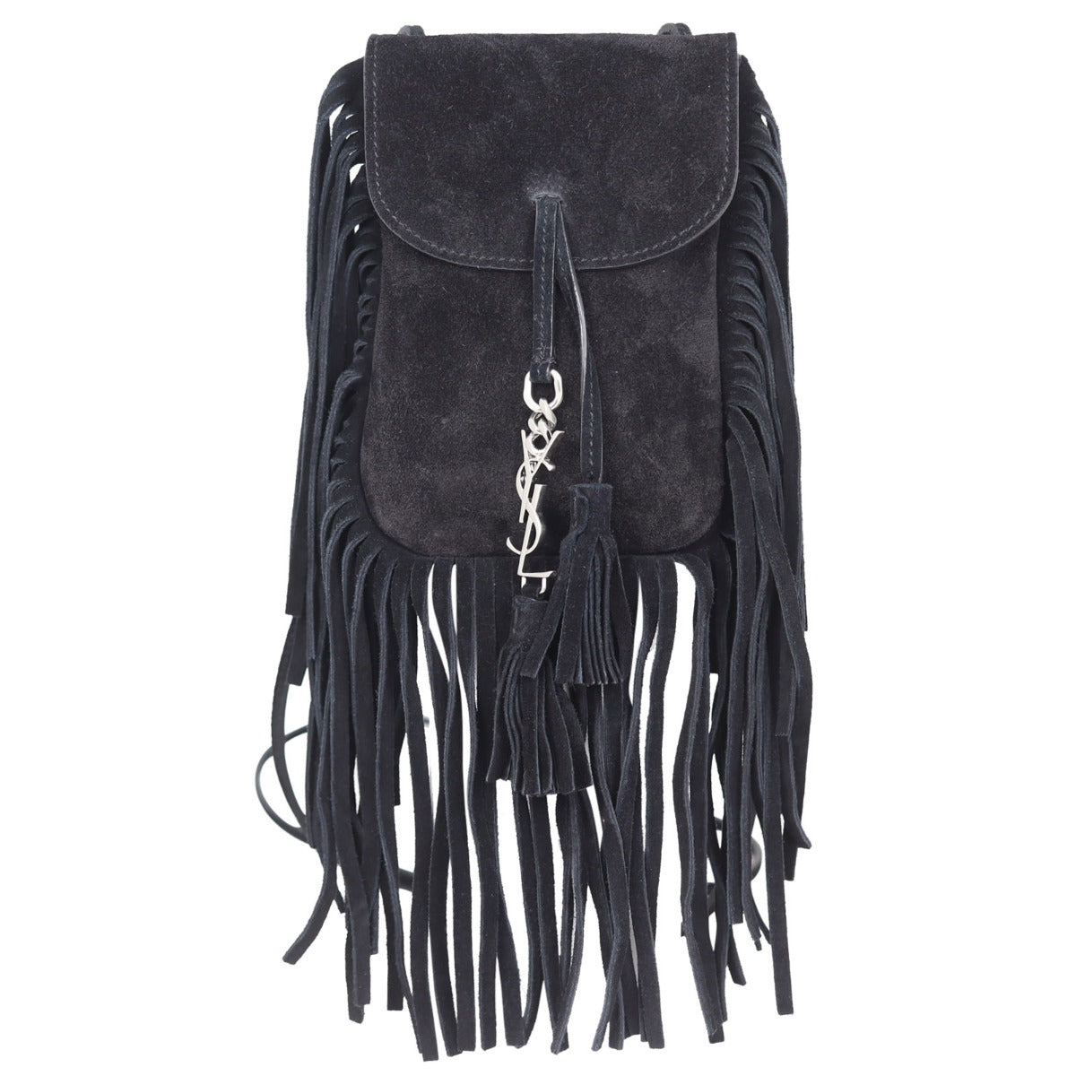 Saint Laurent Anita Suede Fringe Mini Front