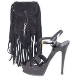 Saint Laurent Anita Suede Fringe Mini Shoe
