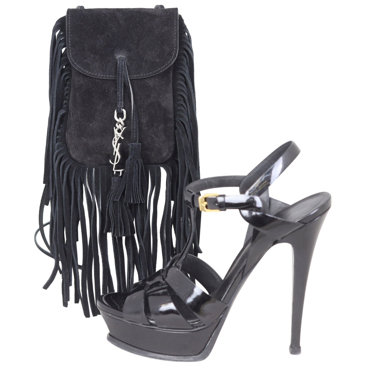 Saint Laurent Anita Suede Fringe Mini Shoe
