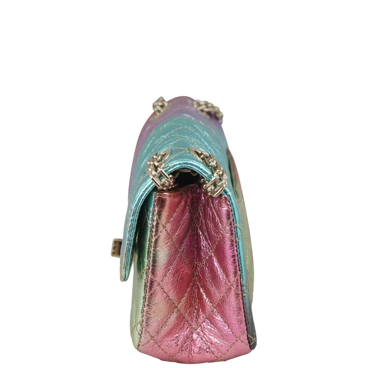 Chanel Rainbow Metallic Reissue Mini Flap Bag Side
