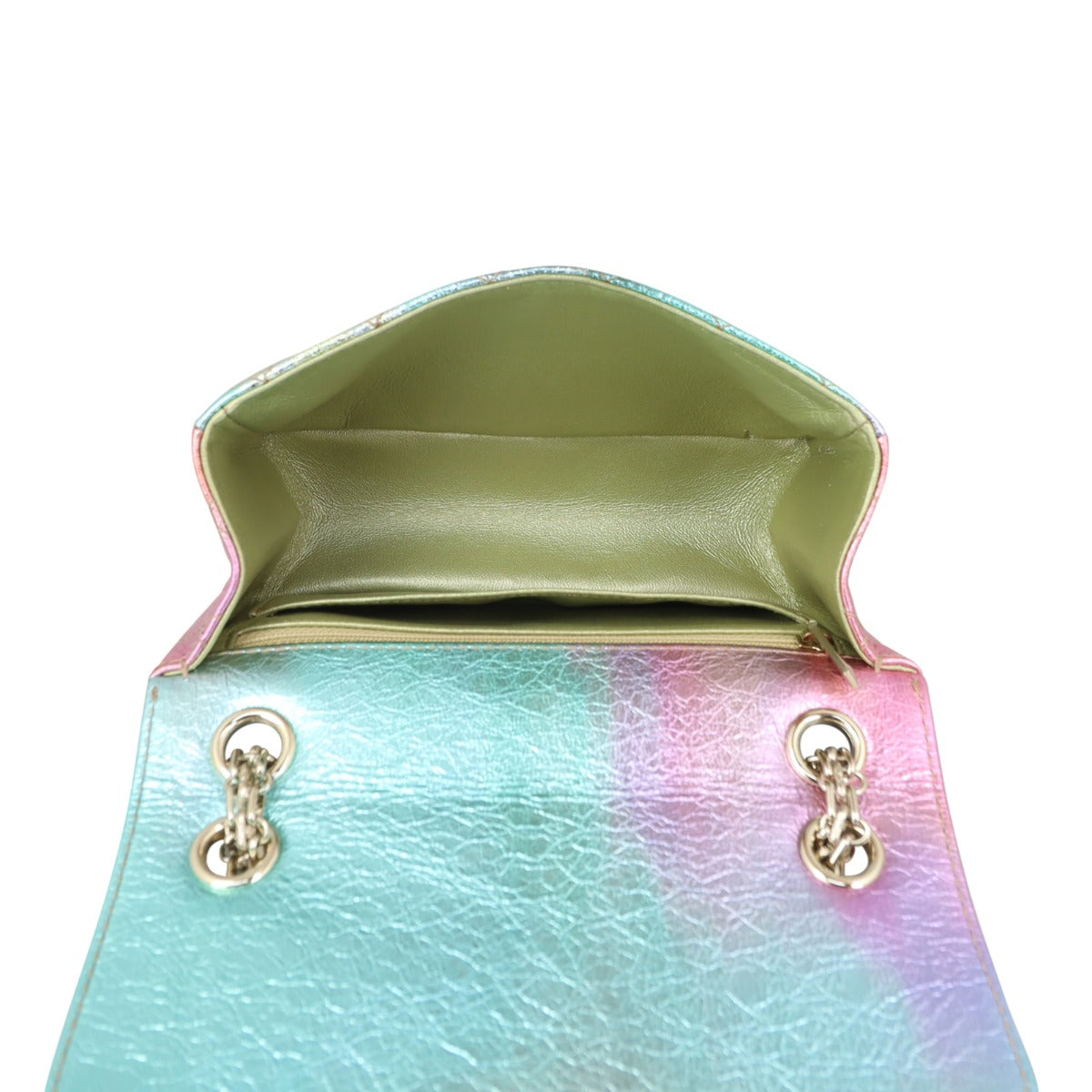 Chanel Rainbow Metallic Reissue Mini Flap Bag Whole interior

