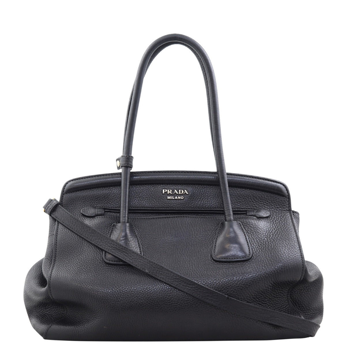 Prada Vitello Daino Two Way Tote Front
