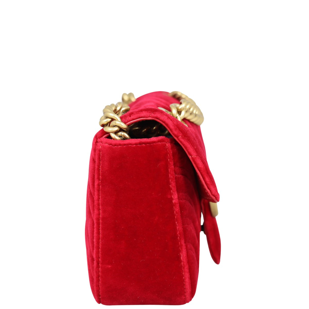 Gucci GG Marmont Velvet Mini Shoulder Bag Side
