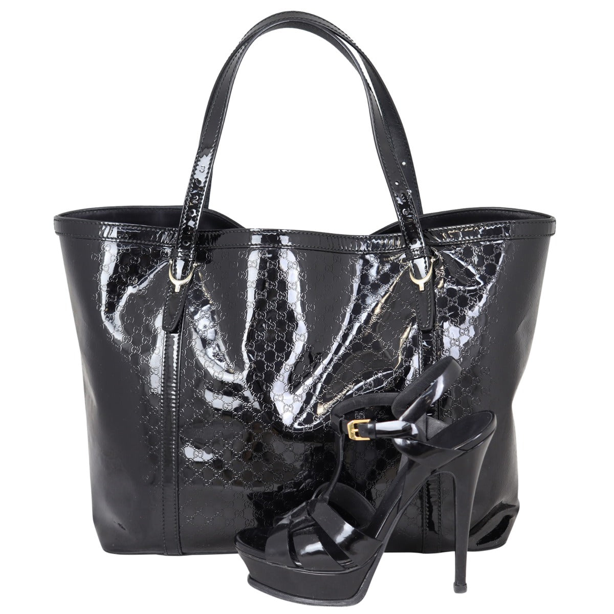 Gucci Microguccissima Patent Nice Tote Shoe
