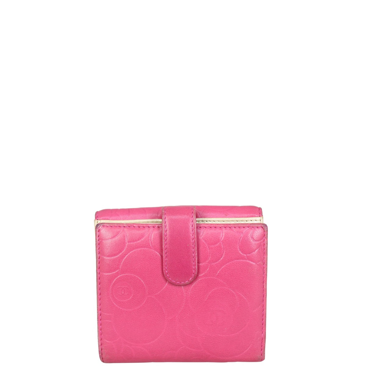 Chanel Camellia Embossed Compact Wallet Back
