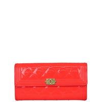Chanel Boy Patent Long Flap Wallet Front