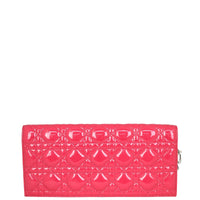 Dior Lady Dior Patent Cannage Chain Clutch Front
