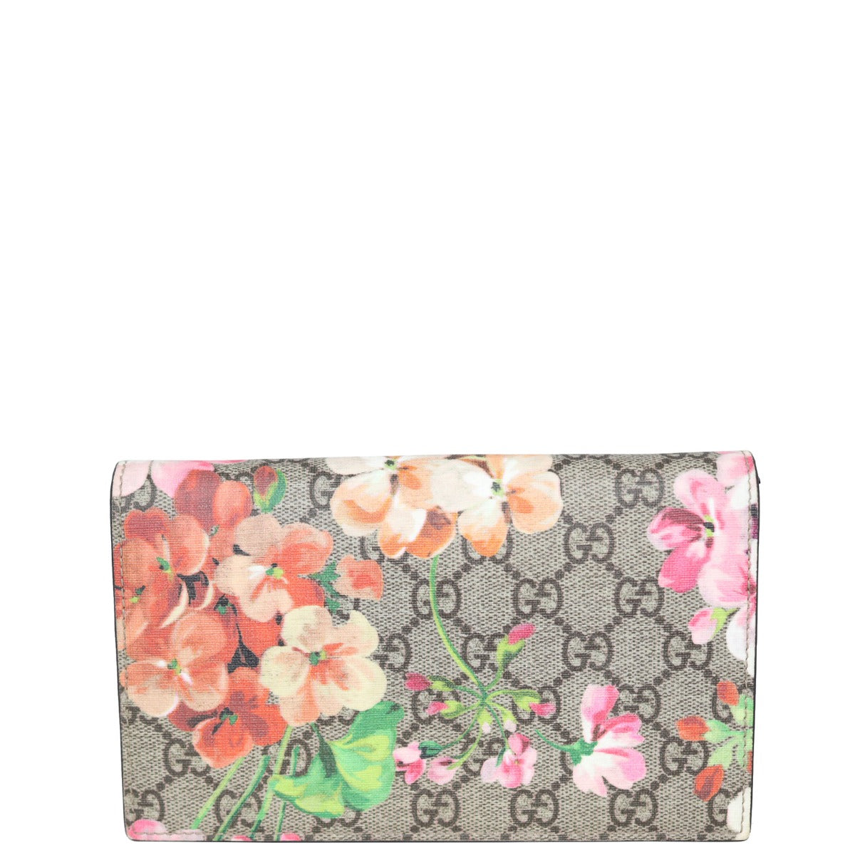Gucci GG Supreme Blooms Chain Wallet Front
