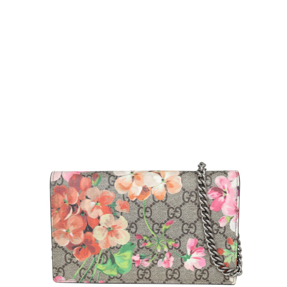 Gucci GG Supreme Blooms Chain Wallet Front