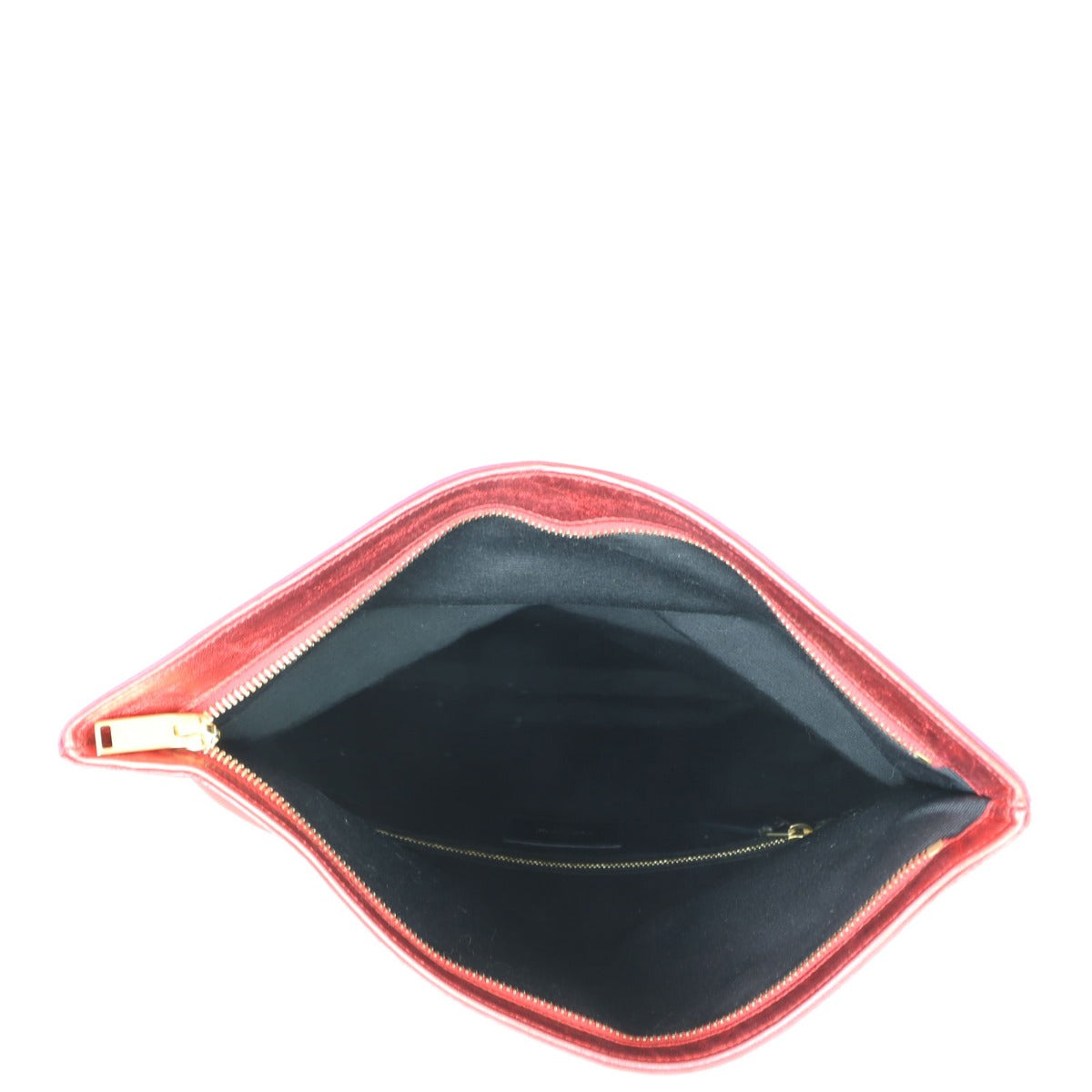 Saint Laurent Letters Metallic Fold Clutch Whole interior
