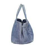 Prada Canapa Logo Tote Medium Denim Side
