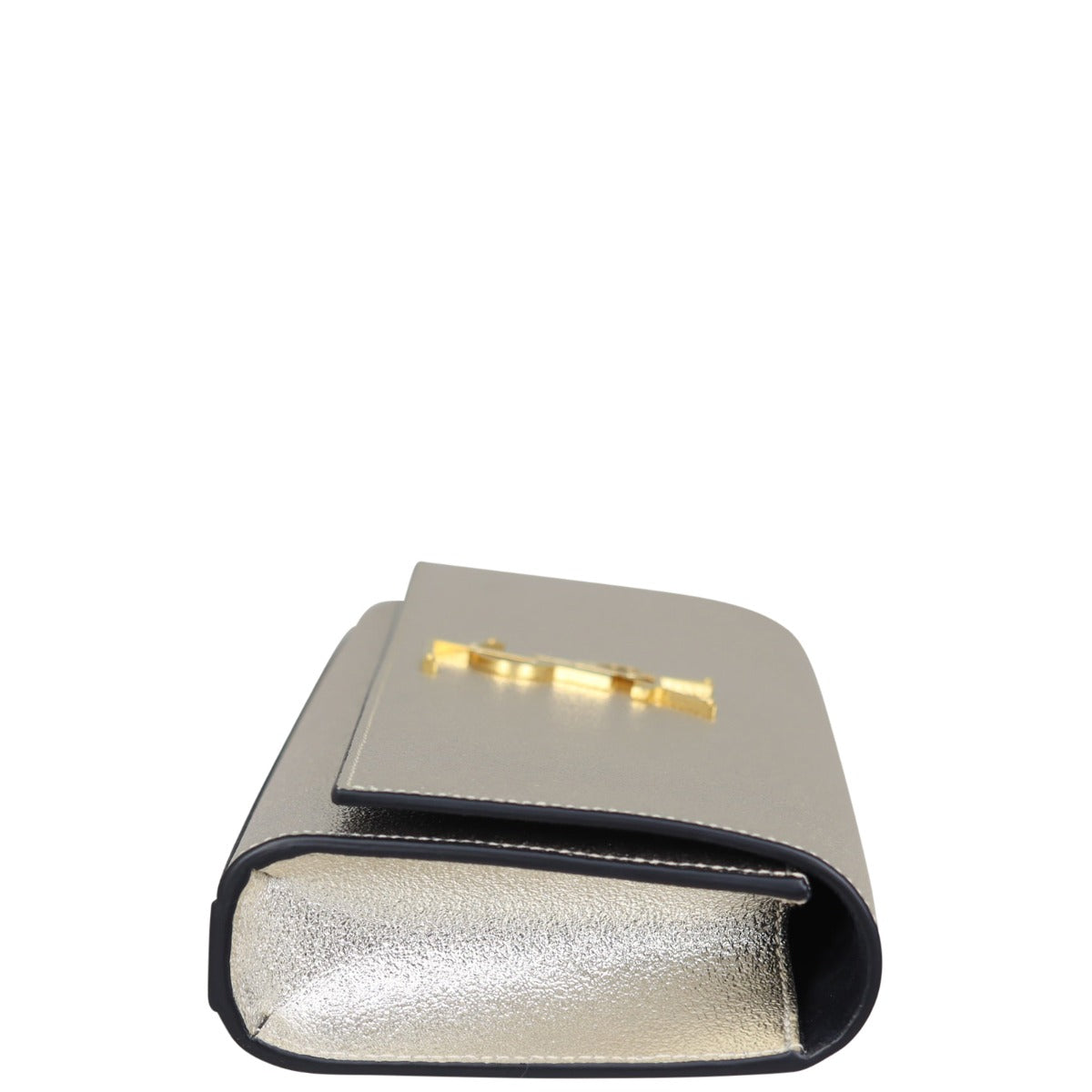 Saint Laurent Kate Metallic Clutch Side
