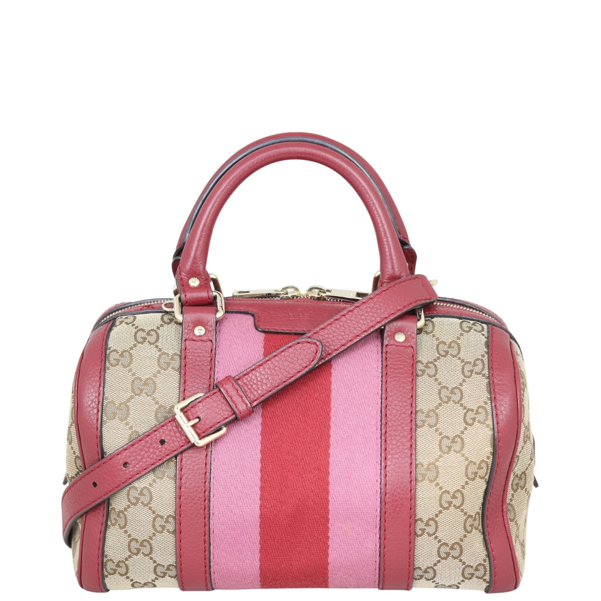 Gucci Vintage Web Original GG Boston Bag Small Front
