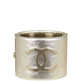Chanel CC Wide Metallic Leather Cuff Front
