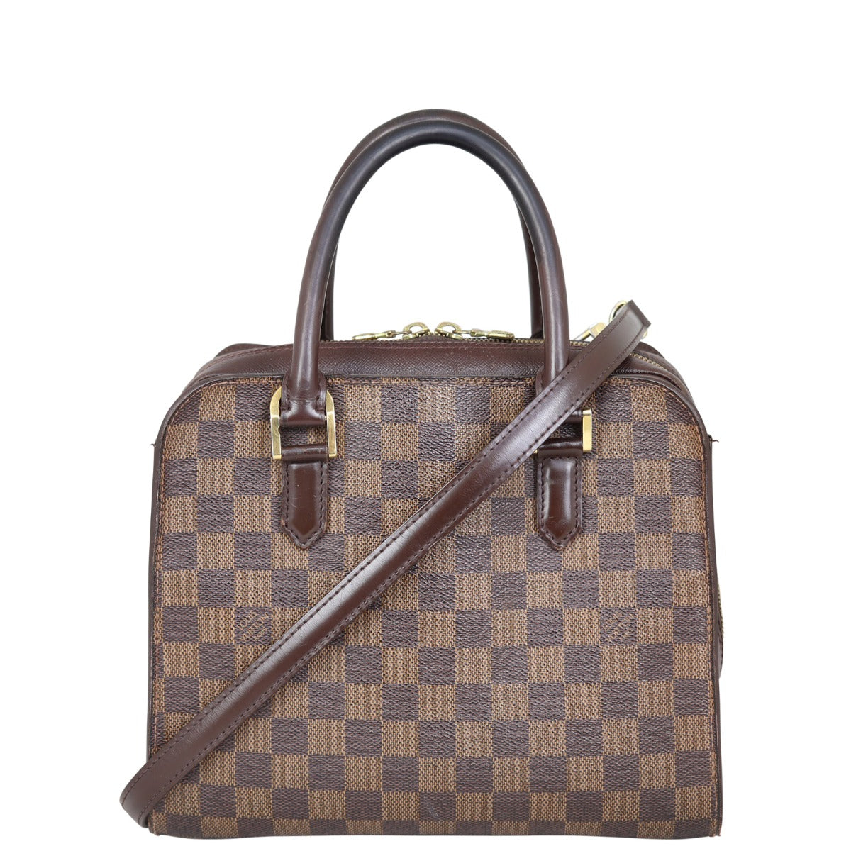 Louis Vuitton Triana Damier Ebene with Shoulder Strap Front
