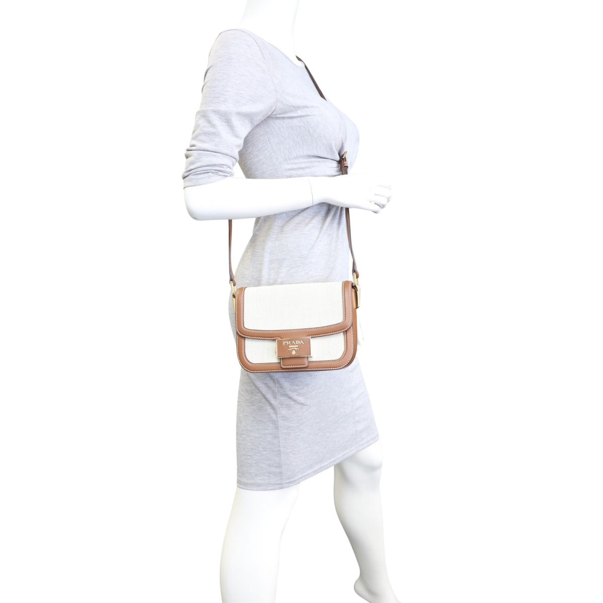 Prada Logo Plaque Shoulder Bag Mannequin
