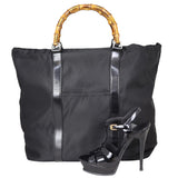 Gucci Nylon Bamboo Handle Tote Shoe
