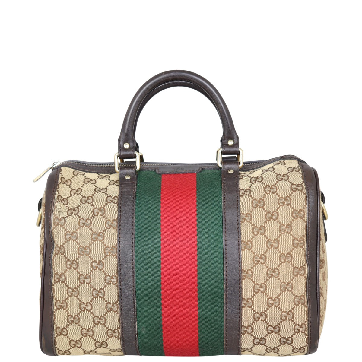 Gucci Vintage Web Original GG Boston Bag Medium Front