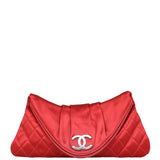 Chanel Satin Half Moon Clutch Front
