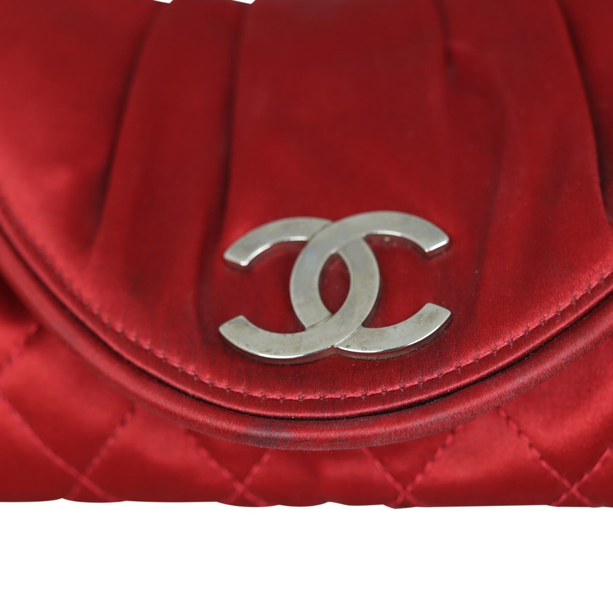 Chanel Satin Half Moon Clutch Flap Edge
