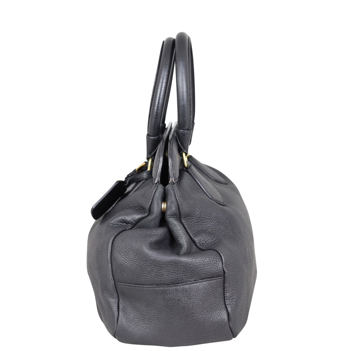 Prada Vitello Daino Top Handle Bag Side
