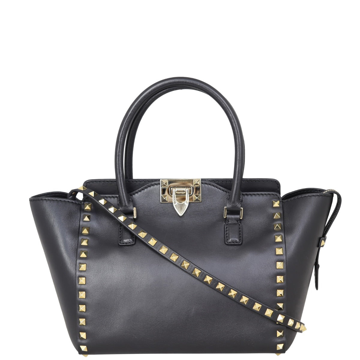 Valentino Rockstud Pagoda Tote Small Front

