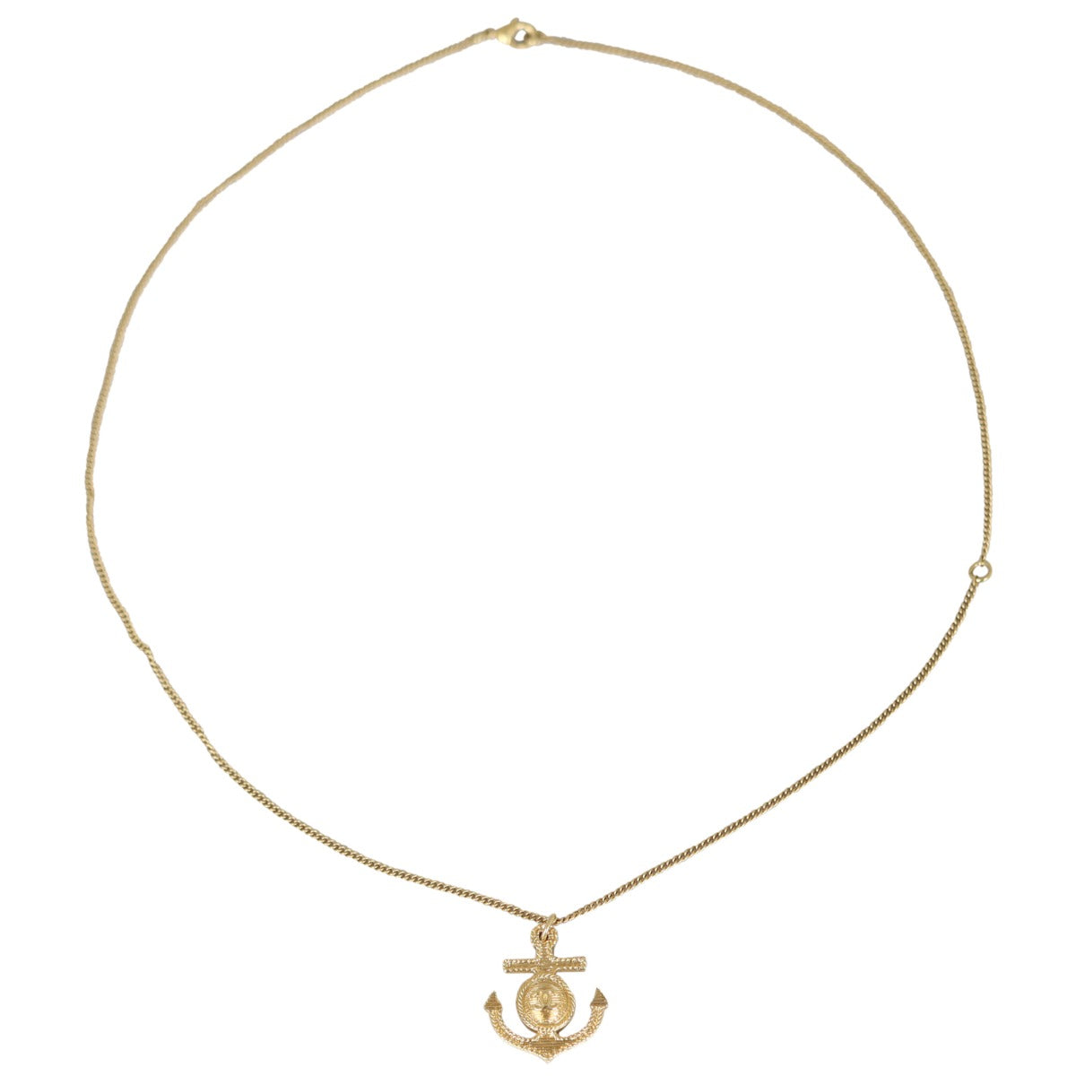 Chanel CC Anchor Pendant Necklace Front

