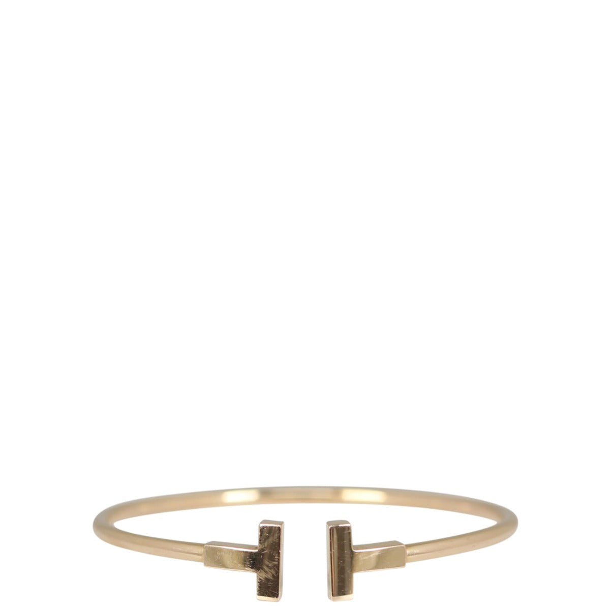 Tiffany & Co T Wire 18k Rose Gold Bracelet Back
