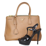 Prada Saffiano Lux Galleria Double Zip Tote Medium Shoe
