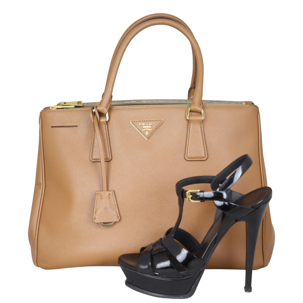 Prada Saffiano Lux Galleria Double Zip Tote Medium Shoe
