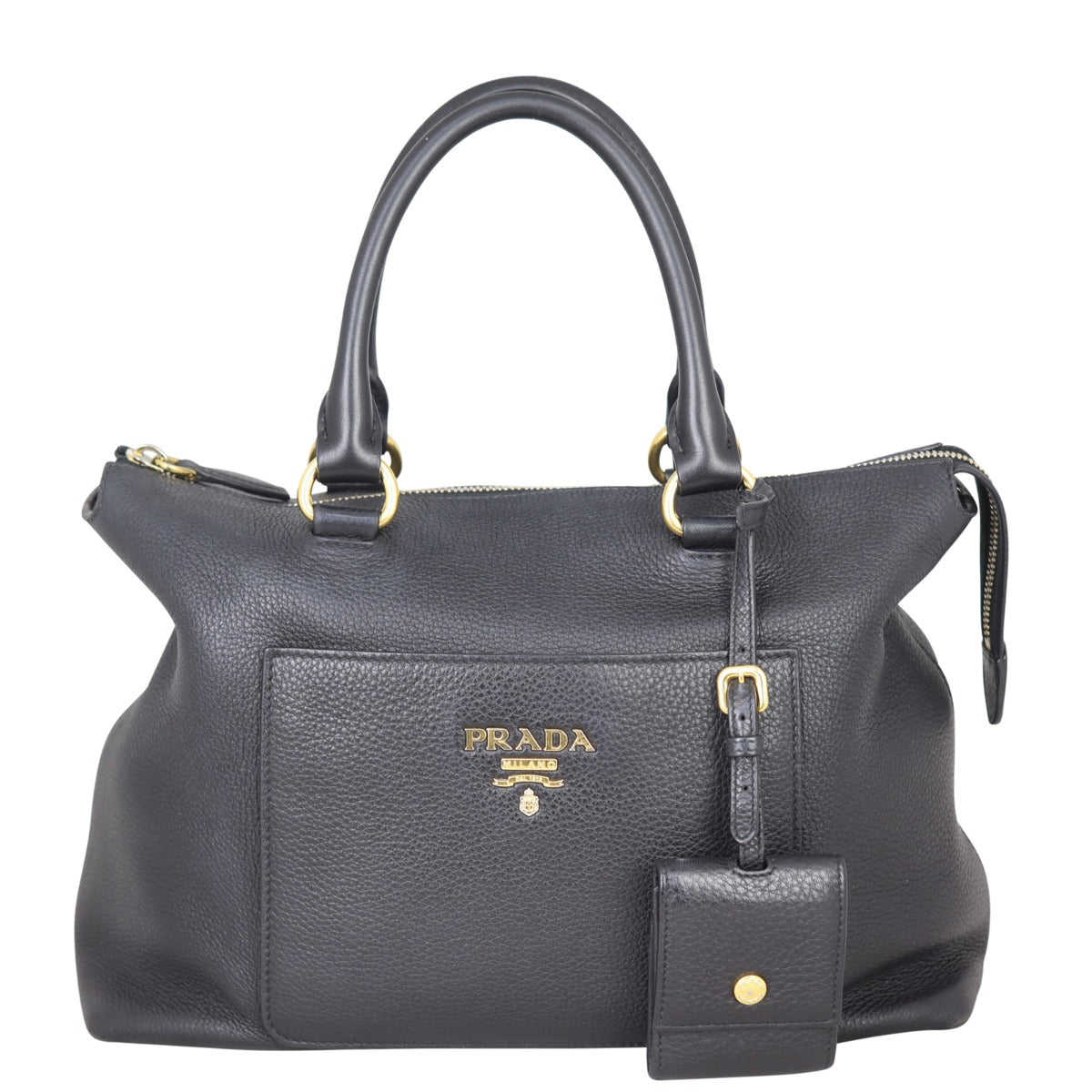 Prada Vitello Daino Zip Tote Front
