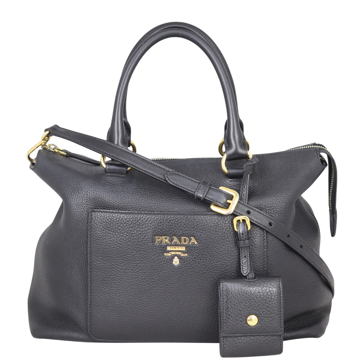 Prada Vitello Daino Zip Tote Front
