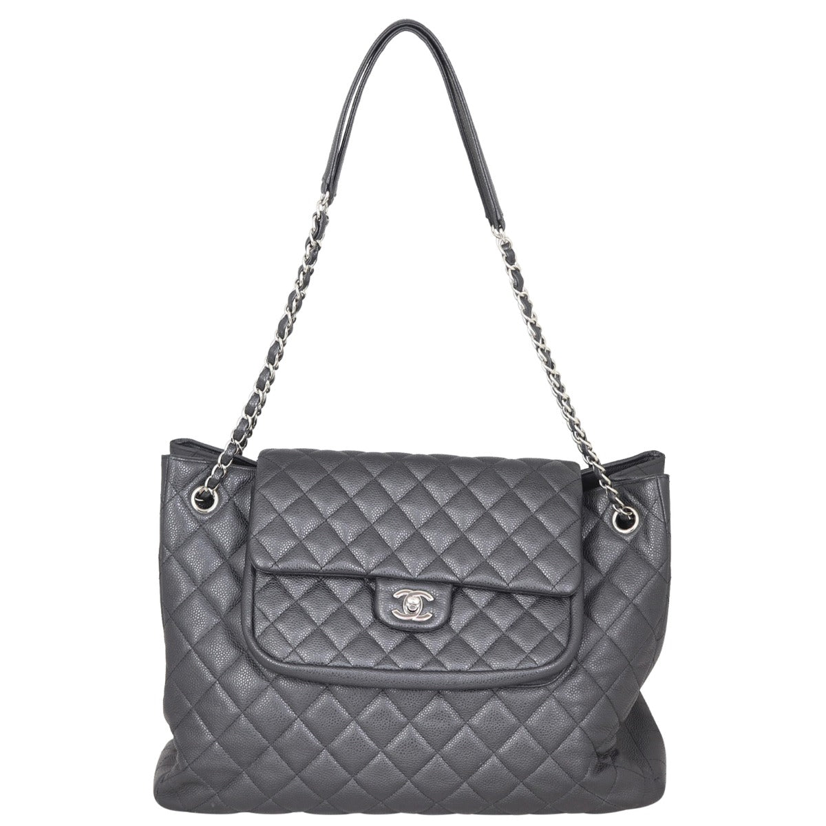 Chanel Paris-Edinburgh Quilted Flap Large Tote Front
