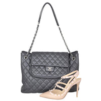 Chanel Paris-Edinburgh Quilted Flap Large Tote Shoe
