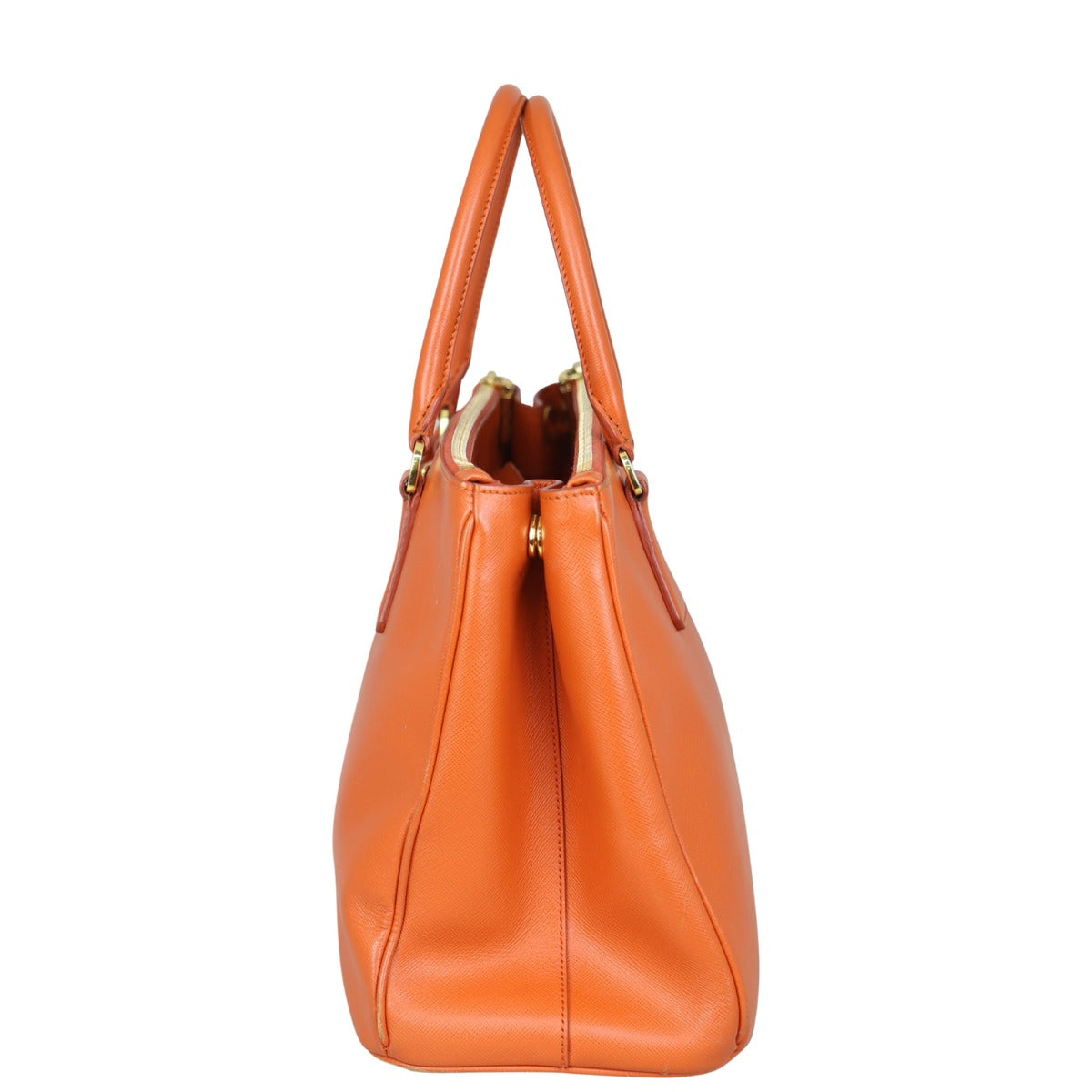 Prada Saffiano Lux Galleria Double Zip Tote Medium Side
