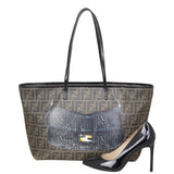 Fendi Zucca Roll Tote Mamma Baguette Print Shoe
