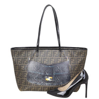 Fendi Zucca Roll Tote Mamma Baguette Print Shoe
