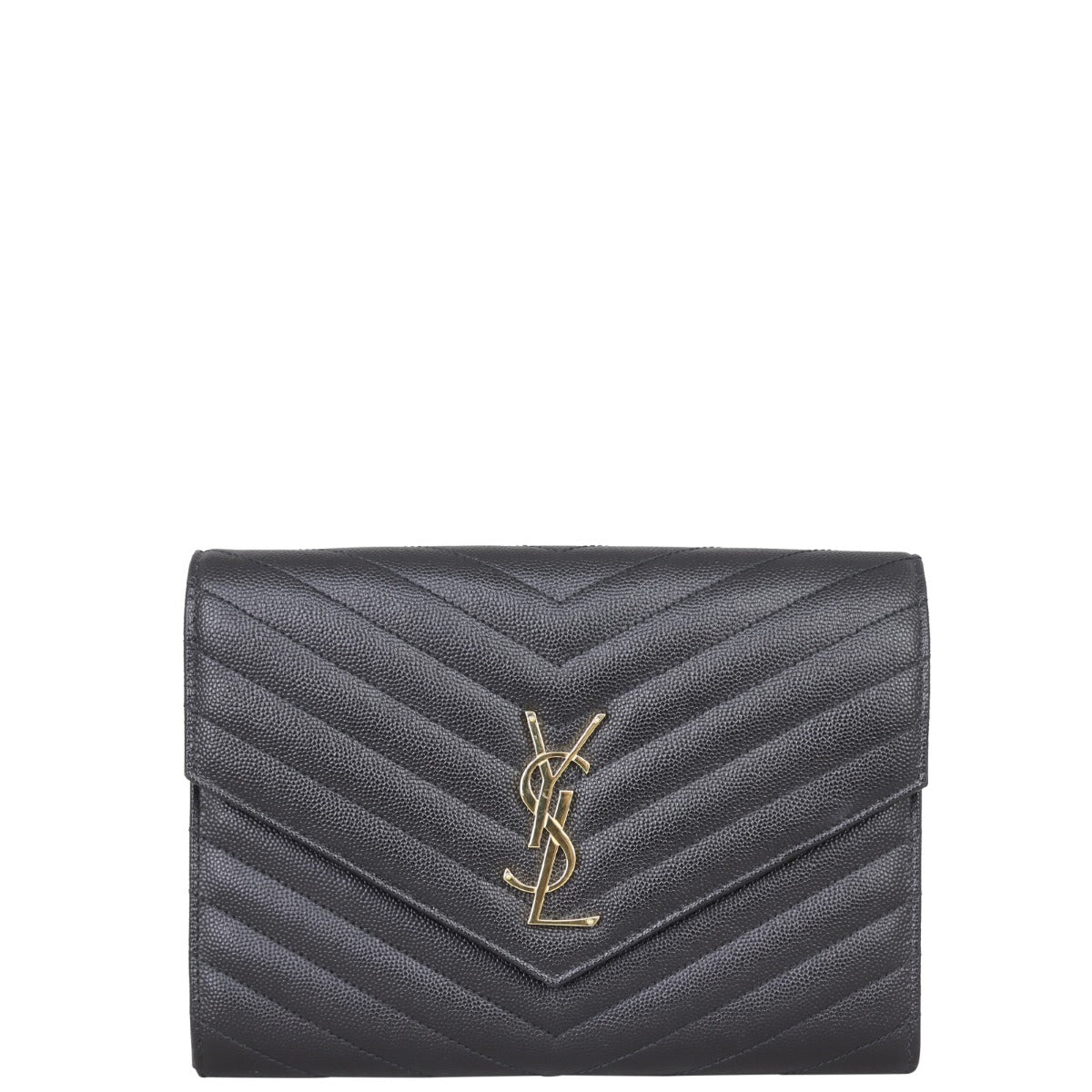 Saint Laurent Monogram Envelope Clutch Front
