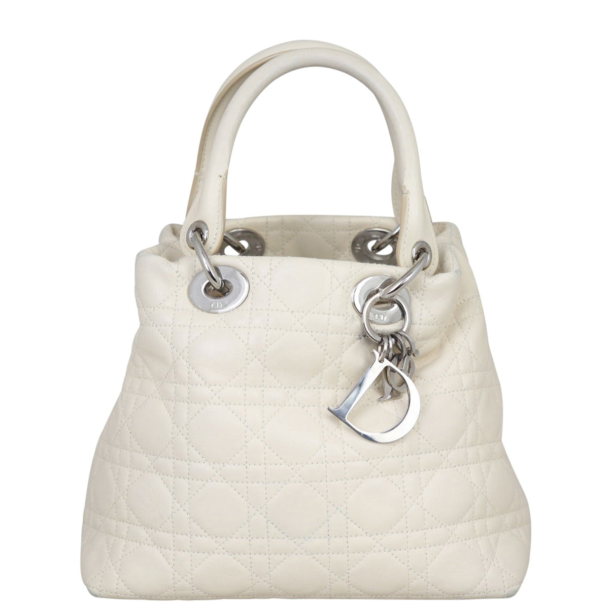 Dior Cannage Top Handle Soft Tote Front
