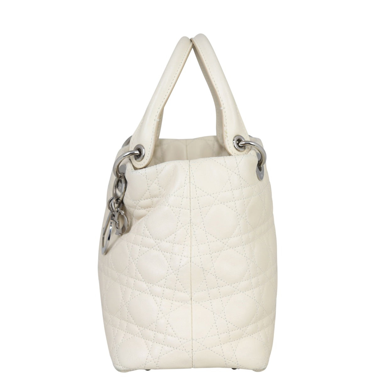 Dior Cannage Top Handle Soft Tote Side
