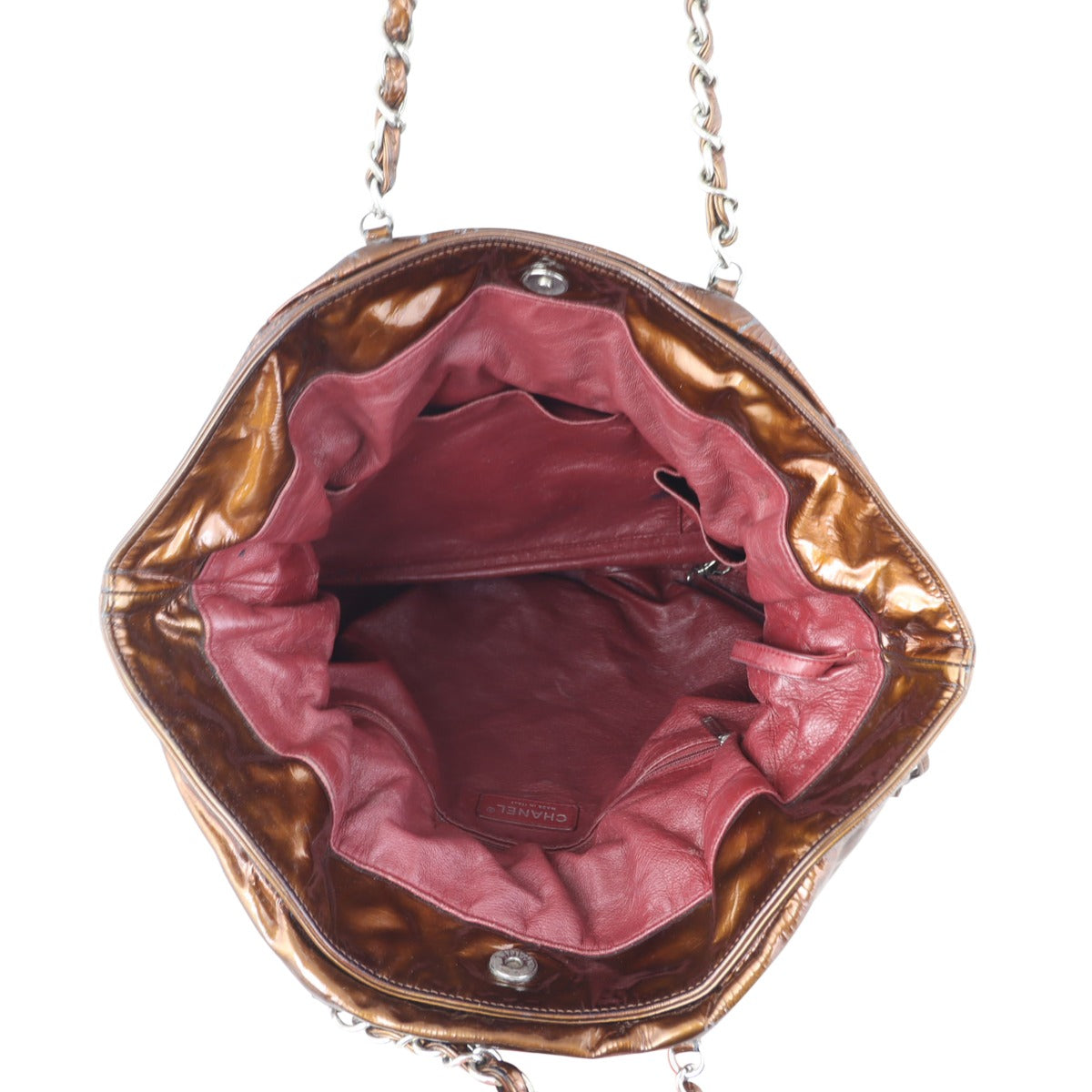 Chanel Patent Bon Bon Tote Whole interior
