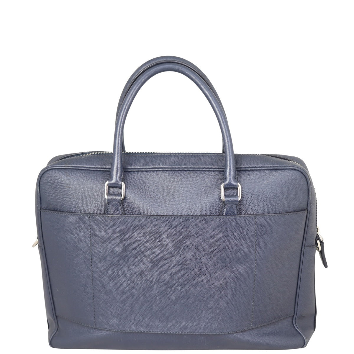 Prada Saffiano Zip Briefcase Bag Back
