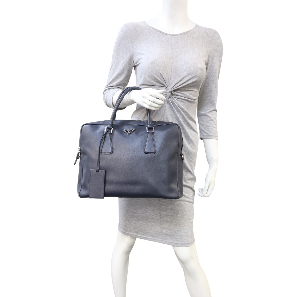 Prada Saffiano Zip Briefcase Bag Mannequin
