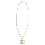 Chanel Gold CC Pendant Necklace Front