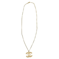 Chanel Gold CC Pendant Necklace Front