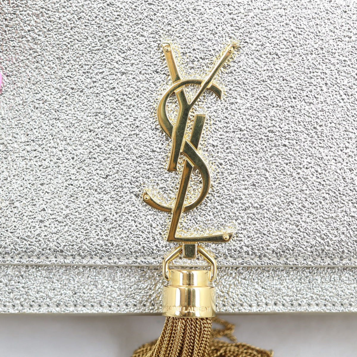 Saint Laurent Kate Metallic Chain Wallet Hardware
