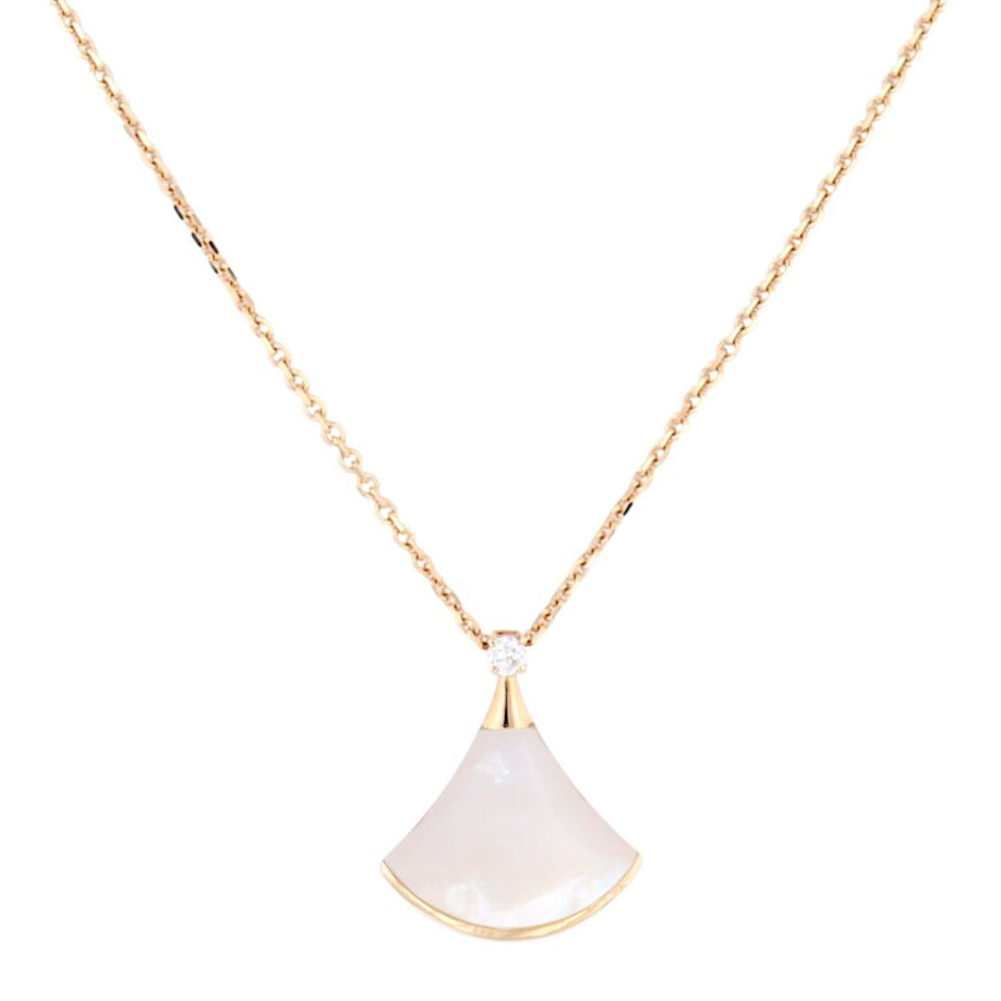 Bvlgari Diva's Dream 18k Rose Gold Diamond Mother of Pearl Pendant Necklace