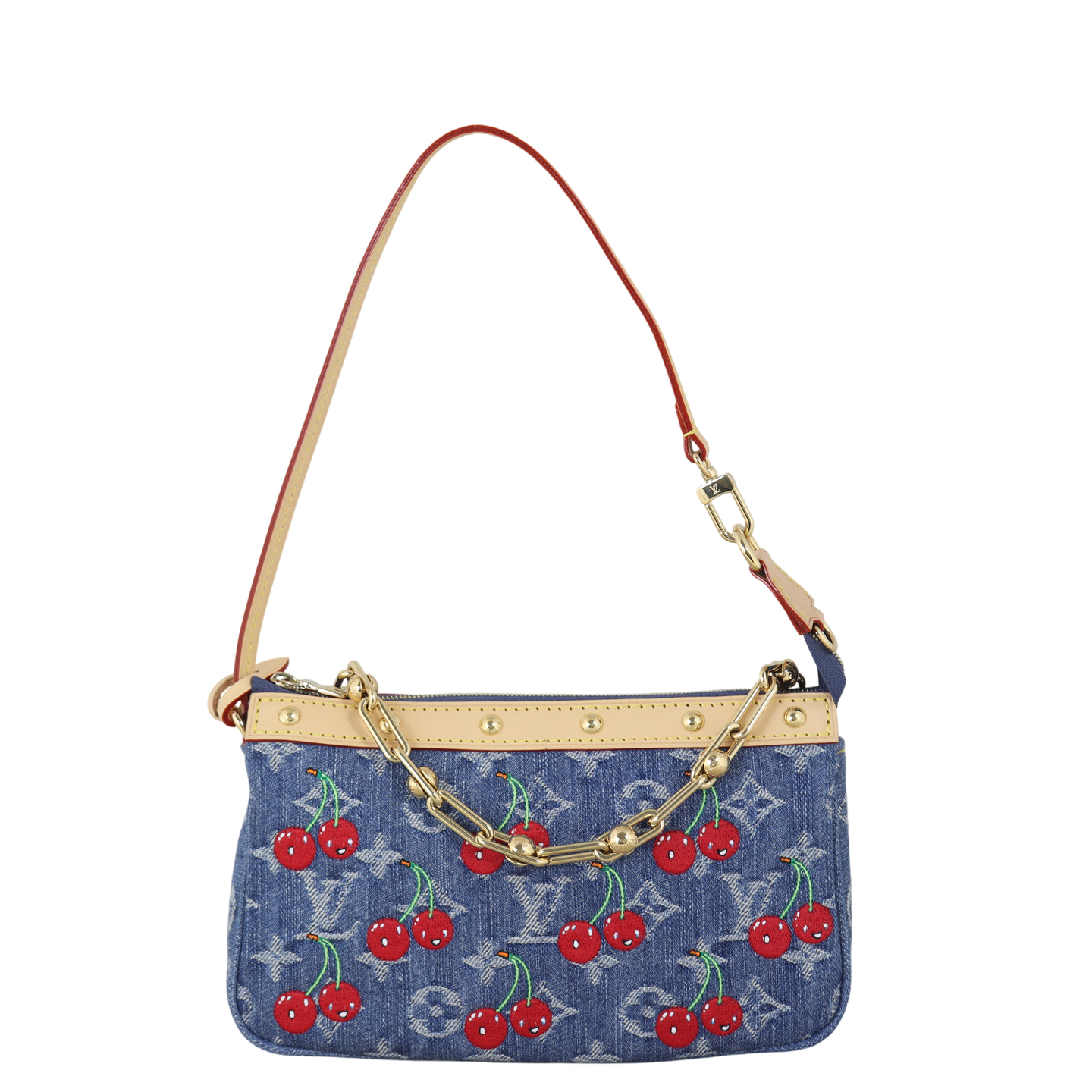 Louis Vuitton x Takashi Murakami Pochette Accessoires Denim Monogram Cerises