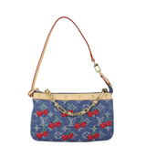 Louis Vuitton x Takashi Murakami Pochette Accessoires Denim Monogram Cerises